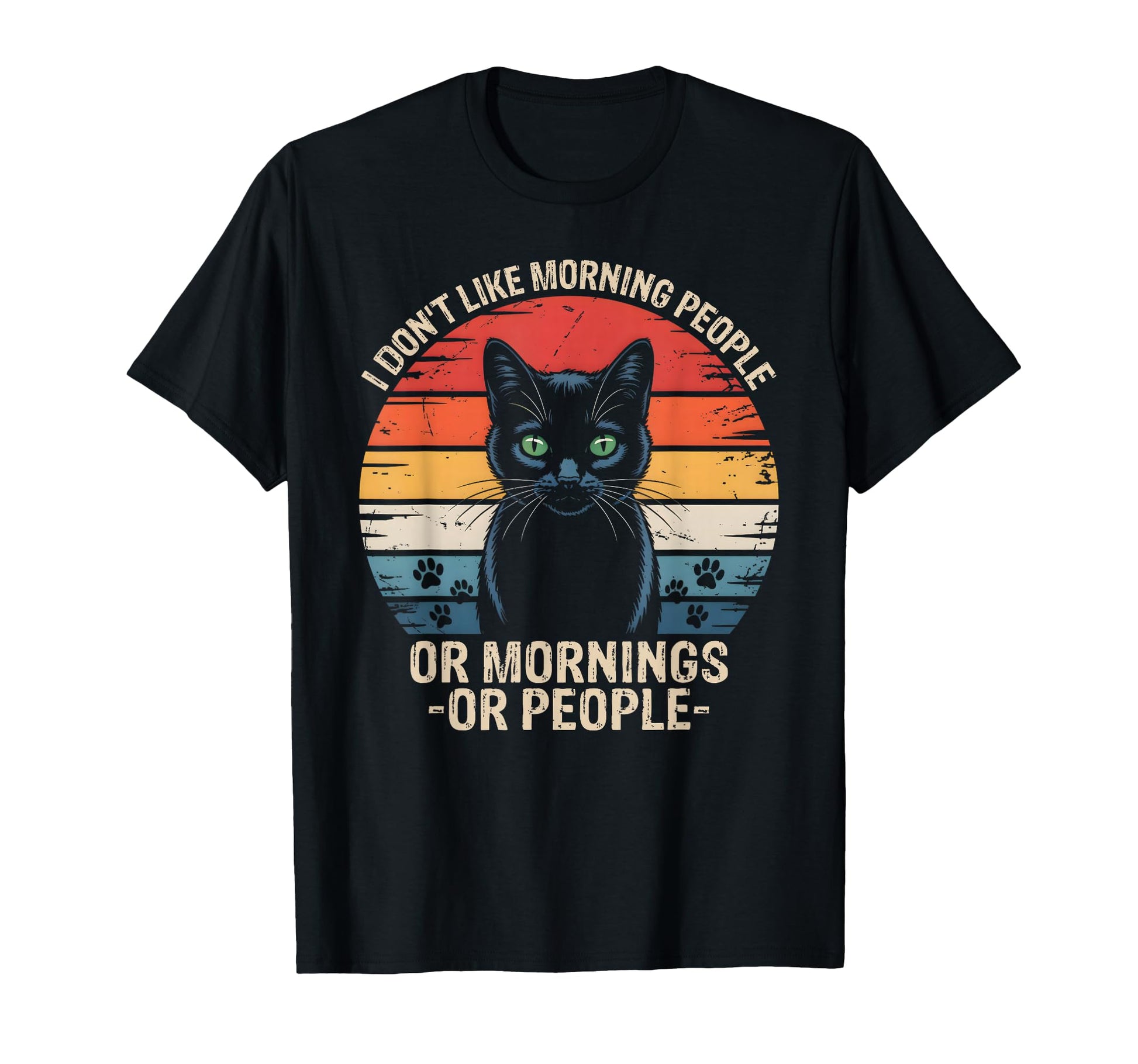 I Dont Like Morning People Funny Cat T-Shirt - Aesthetic Graphic Unisex - T-Shirt, Sweatshirt, Hoodie
