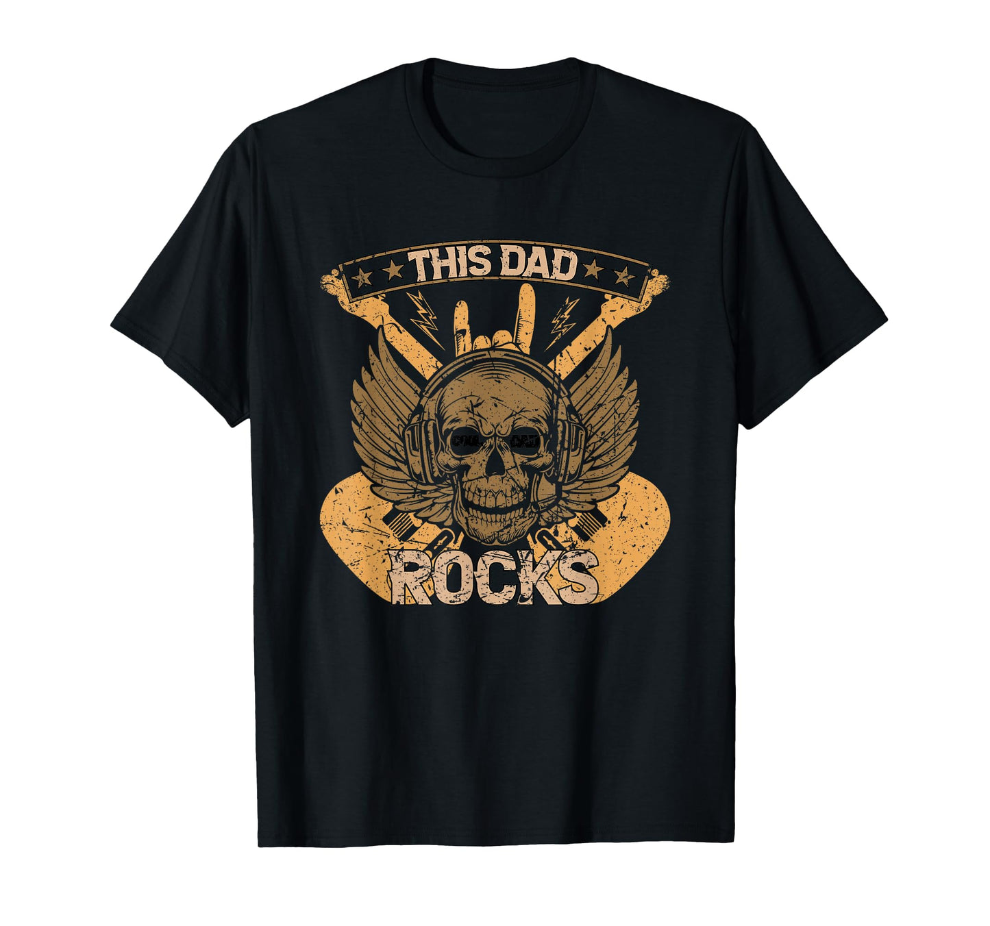 Distressed This Dad Rocks Funny T-Shirt - Custom Art Print Men Women - T-Shirt, Sweatshirt, Hoodie