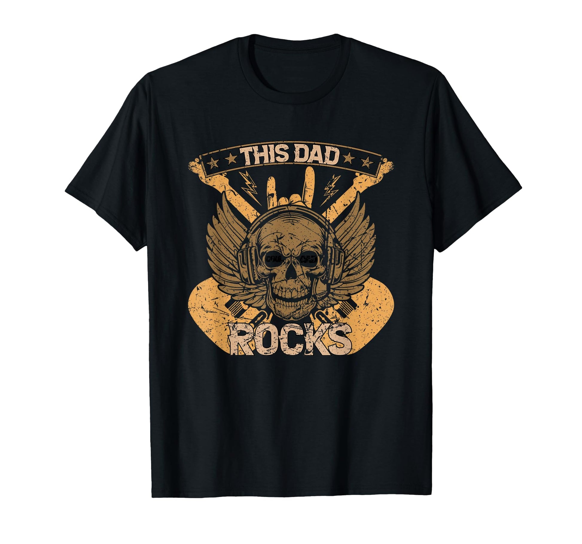 Distressed This Dad Rocks Funny T-Shirt - Custom Art Print Men Women - T-Shirt, Sweatshirt, Hoodie