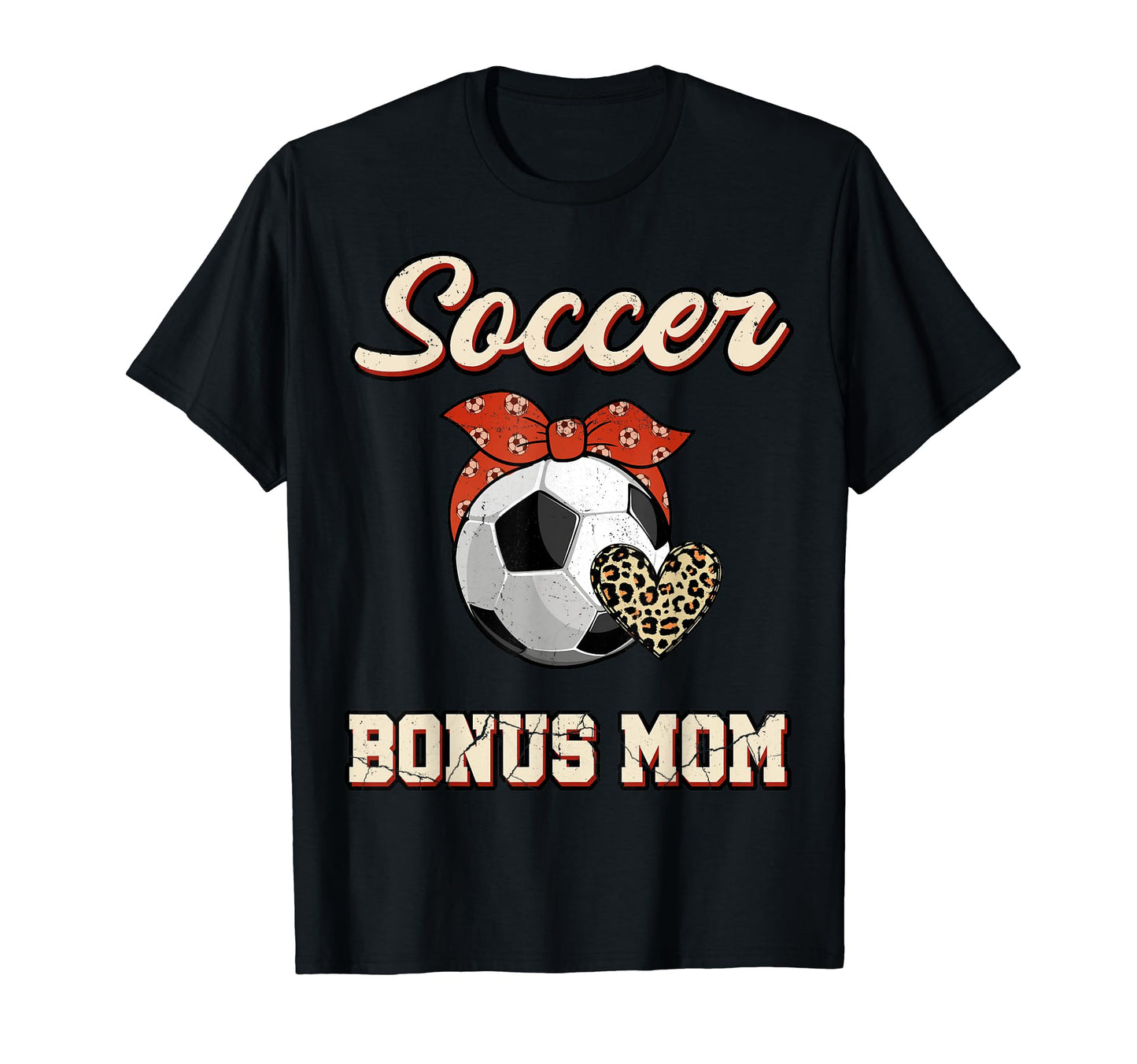 Soccer Bonus Mom Bandana Leopard T-Shirt - Minimalist Print Men Women - T-Shirt, Sweatshirt, Hoodie
