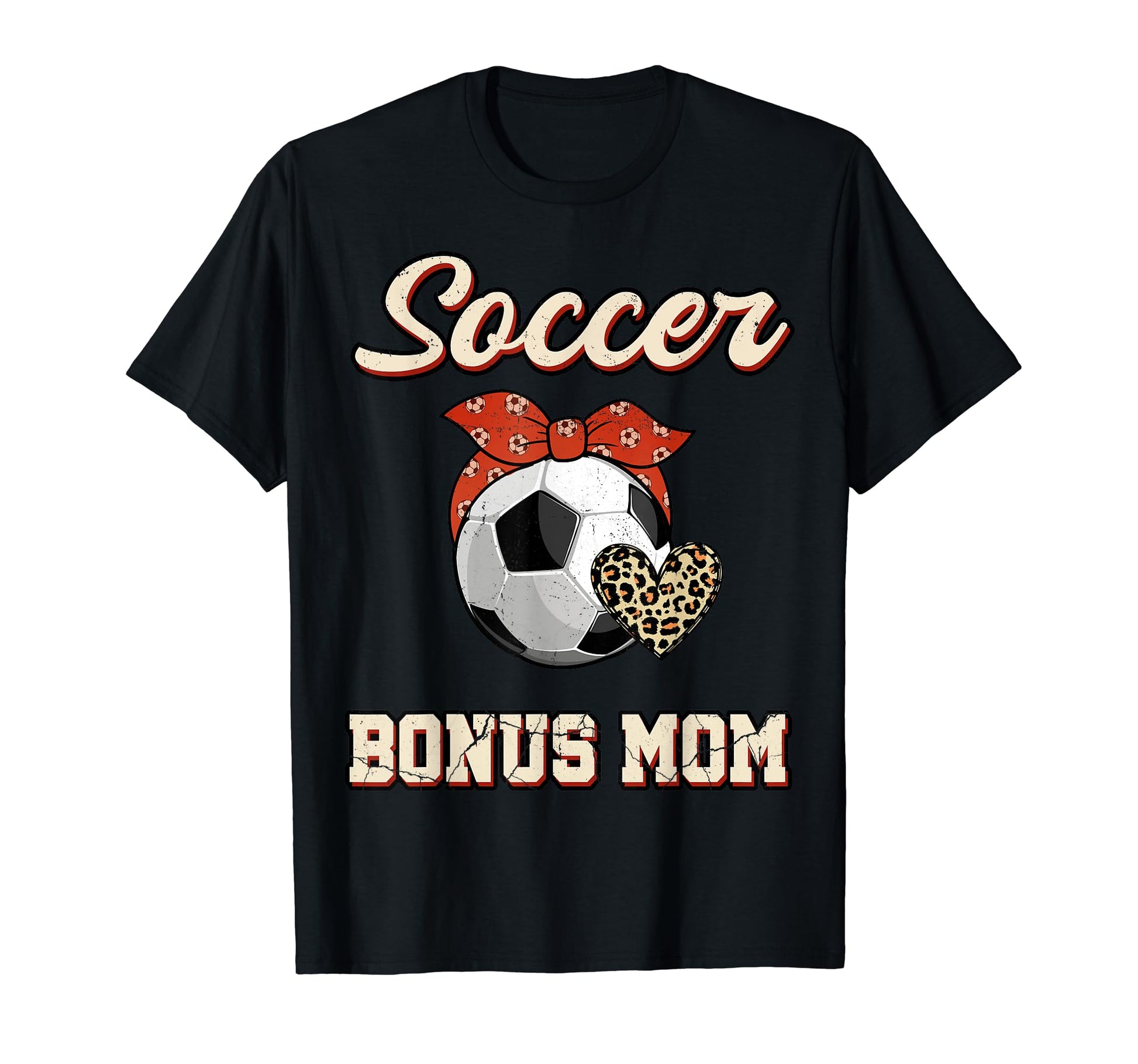Soccer Bonus Mom Bandana Leopard T-Shirt - Minimalist Print Men Women - T-Shirt, Sweatshirt, Hoodie