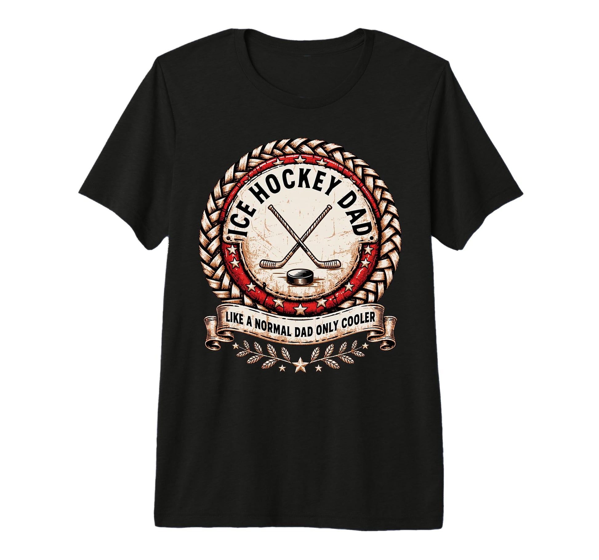 Mens Ice Hockey Dad Tri Blend T-Shirt - Fun Novelty Design for Adults - T-Shirt, Sweatshirt, Hoodie