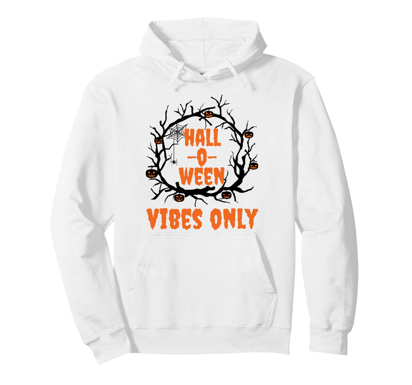 Halloween Vibes Only Pumpkin Fall Hoodie - Fun Novelty Design for Adults - T-Shirt, Sweatshirt, Hoodie