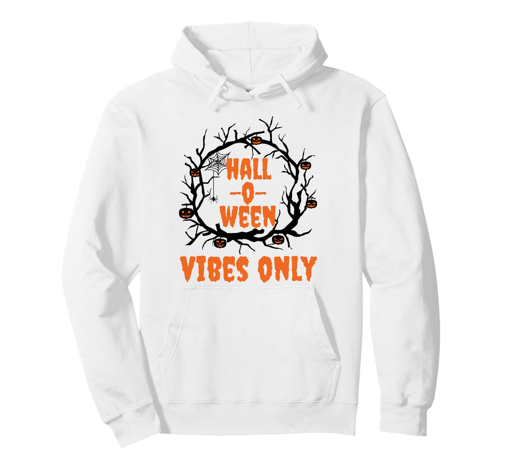 Halloween Vibes Only Pumpkin Fall Hoodie - Fun Novelty Design for Adults - T-Shirt, Sweatshirt, Hoodie