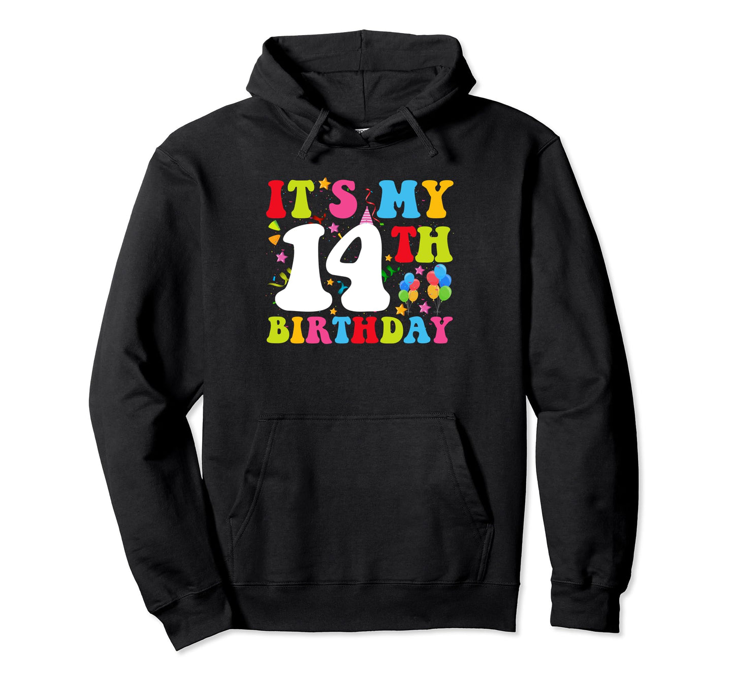 Groovy 14 Year Old Birthday Or 14 Hoodie - Custom Art Print for Adults - T-Shirt, Sweatshirt, Hoodie