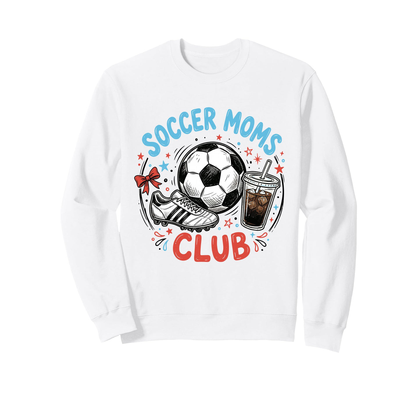 Soccer Moms Club Iced Coffee Sweatshirt - Fun Novelty Design Men Women - T-Shirt, Sweatshirt, Hoodie