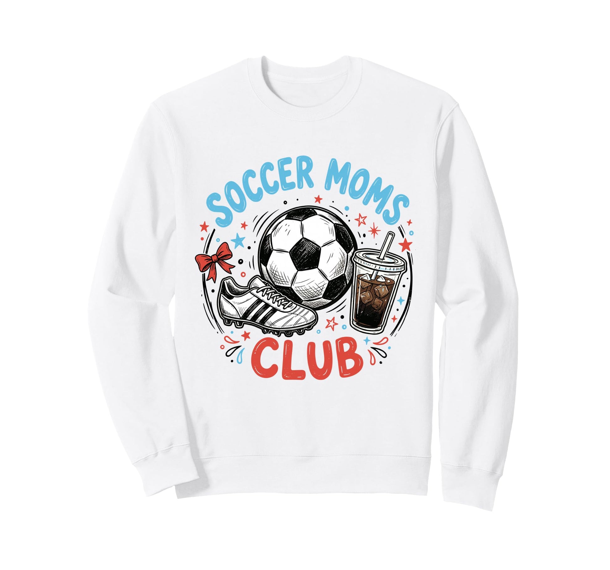 Soccer Moms Club Iced Coffee Sweatshirt - Fun Novelty Design Men Women - T-Shirt, Sweatshirt, Hoodie