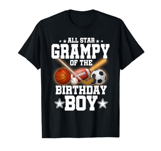 All Star Grampy Birthday Basketball T-Shirt - Novelty Apparel for Adults - T-Shirt, Sweatshirt, Hoodie