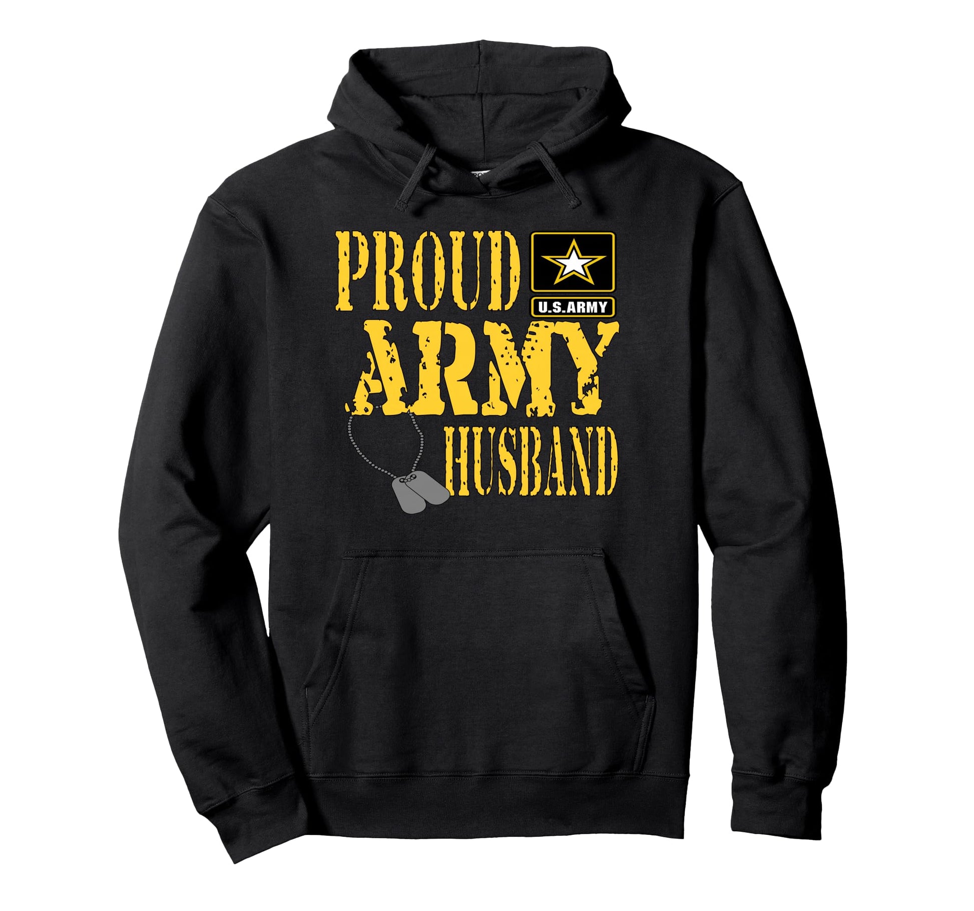 Mens Proud Army Husband Military Hoodie - Casual Everyday Wear Men Women - T-Shirt, Sweatshirt, Hoodie