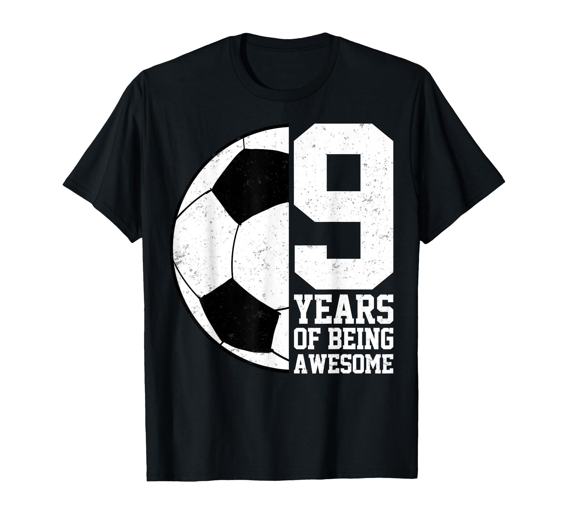 9 Years Being Awesome Soccer Player T-Shirt - Minimalist Print for Adults - T-Shirt, Sweatshirt, Hoodie