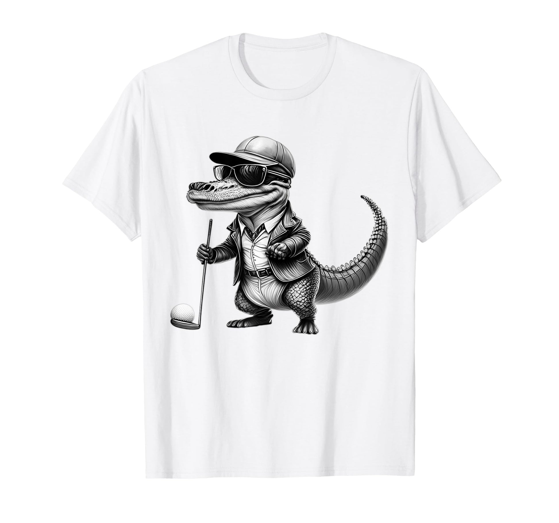Golf Lover Alligator Fun Dad Father Golf T-Shirt - Minimalist Print Unisex - T-Shirt, Sweatshirt, Hoodie