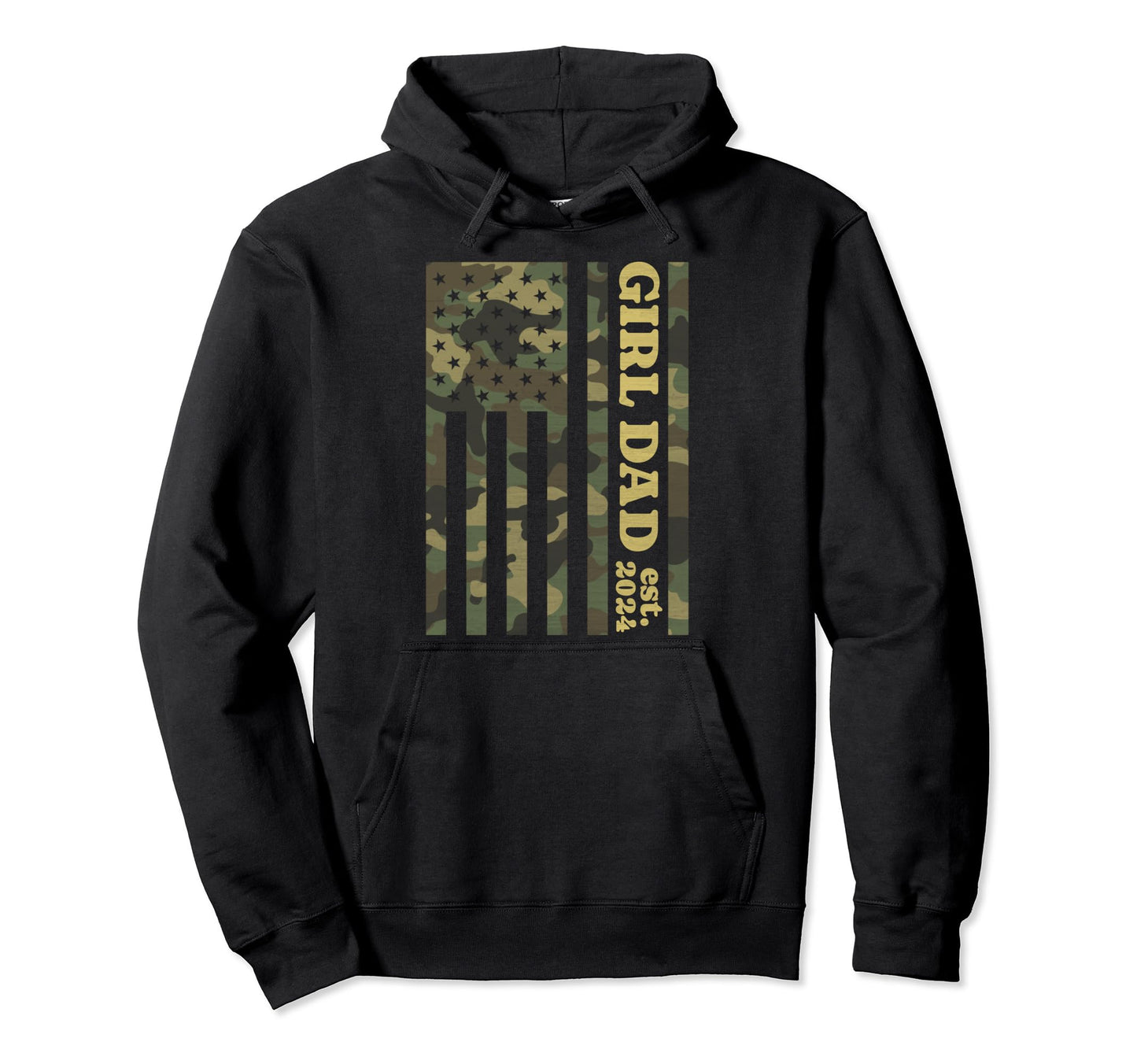 Camo Dad American Flag Camouflage Dad Hoodie - Minimalist Print Men Women - T-Shirt, Sweatshirt, Hoodie