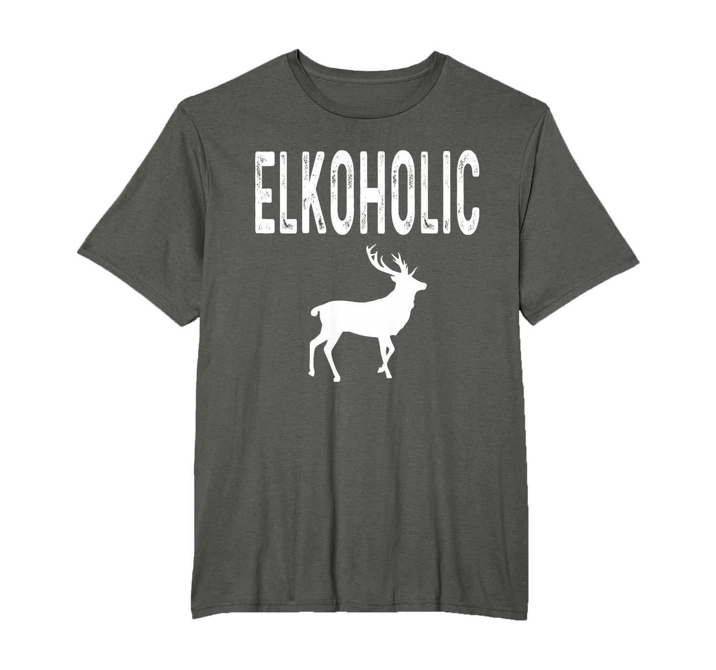 Elkoholic Elk Hunter Hunting Dad Deer T-Shirt - Custom Art Print Unisex - T-Shirt, Sweatshirt, Hoodie