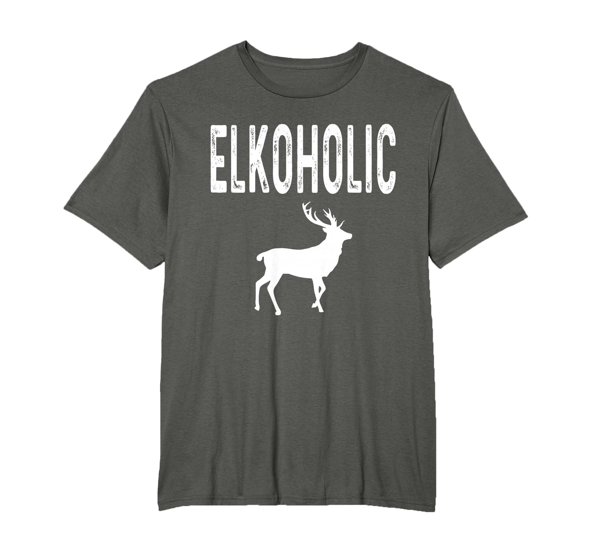 Elkoholic Elk Hunter Hunting Dad Deer T-Shirt - Custom Art Print Unisex - T-Shirt, Sweatshirt, Hoodie
