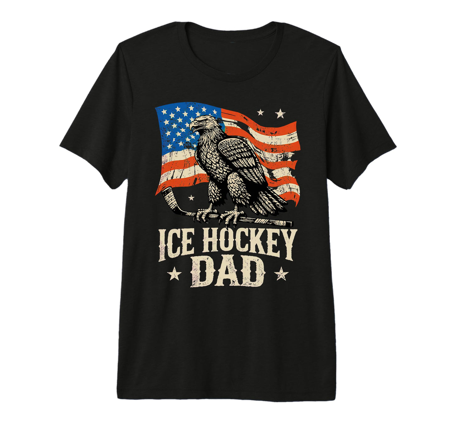 Mens Ice Hockey American Flag Ice T-Shirt - Fun Novelty Design Men Women - T-Shirt, Sweatshirt, Hoodie