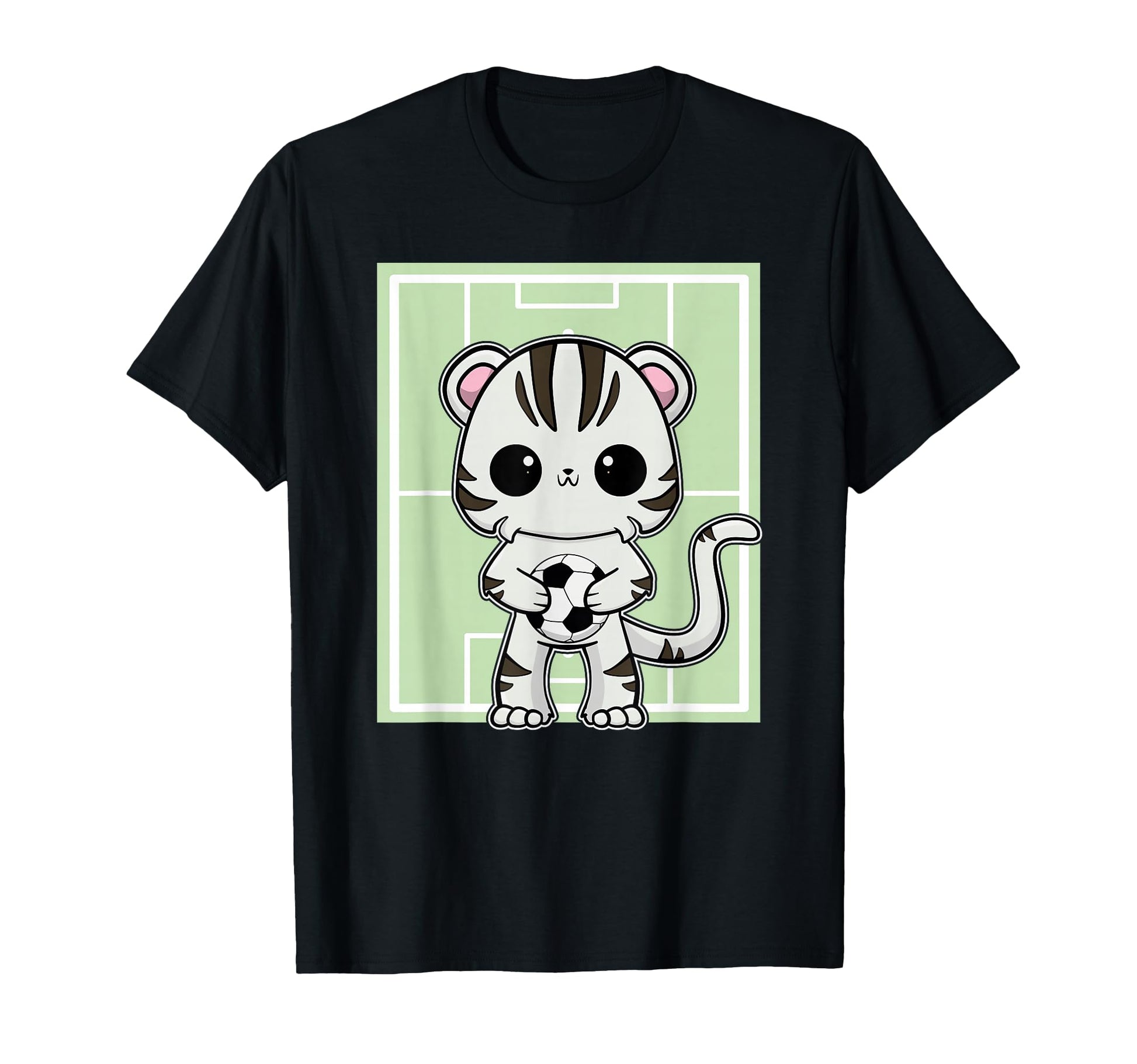 White Tiger Kitten Soccer Player Sweatshirt - Minimalist Print Unisex - T-Shirt, Sweatshirt, Hoodie