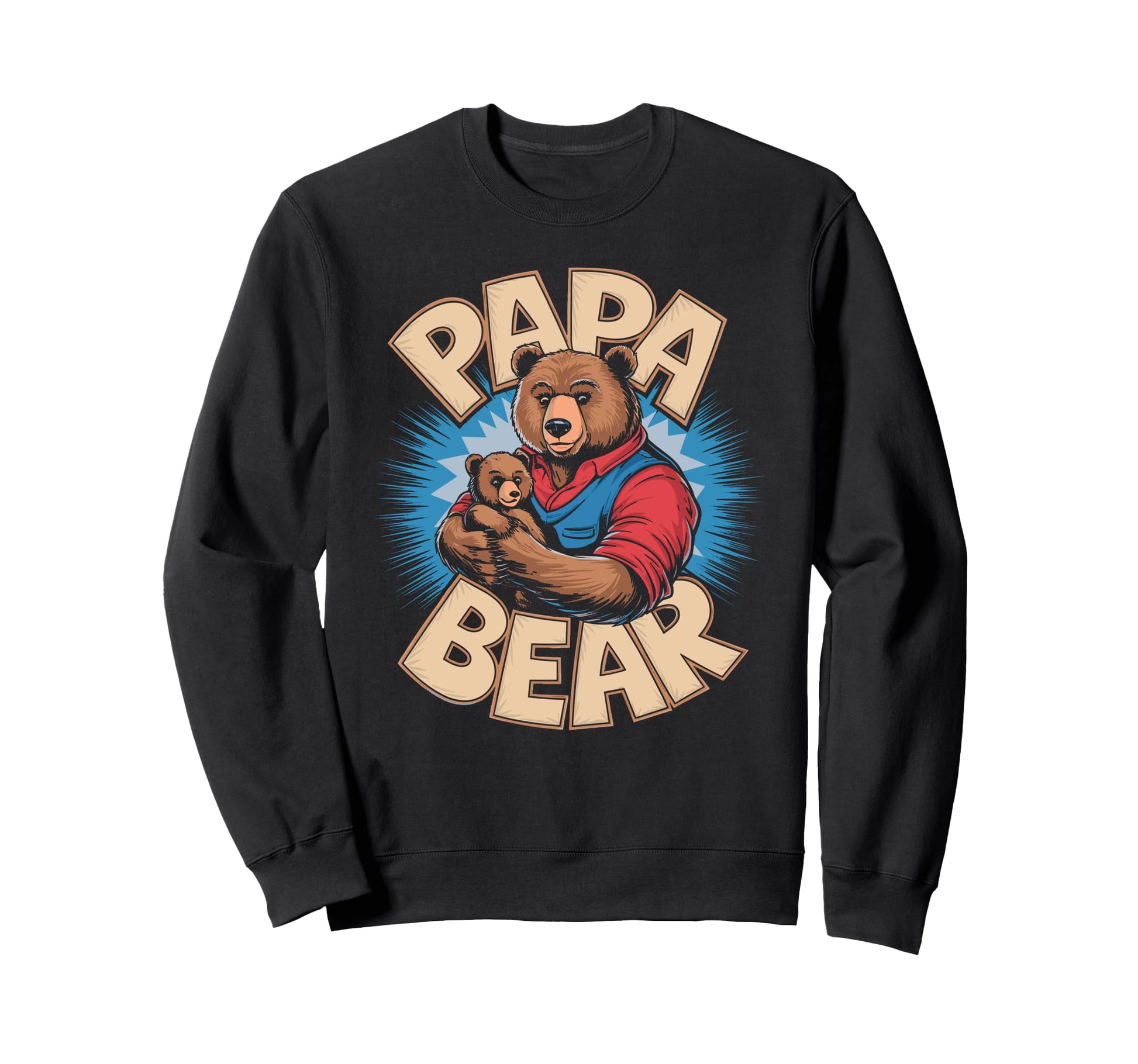 Papa Bear Holding Hands Cubs Sweatshirt - Minimalist Print for Adults - T-Shirt, Sweatshirt, Hoodie
