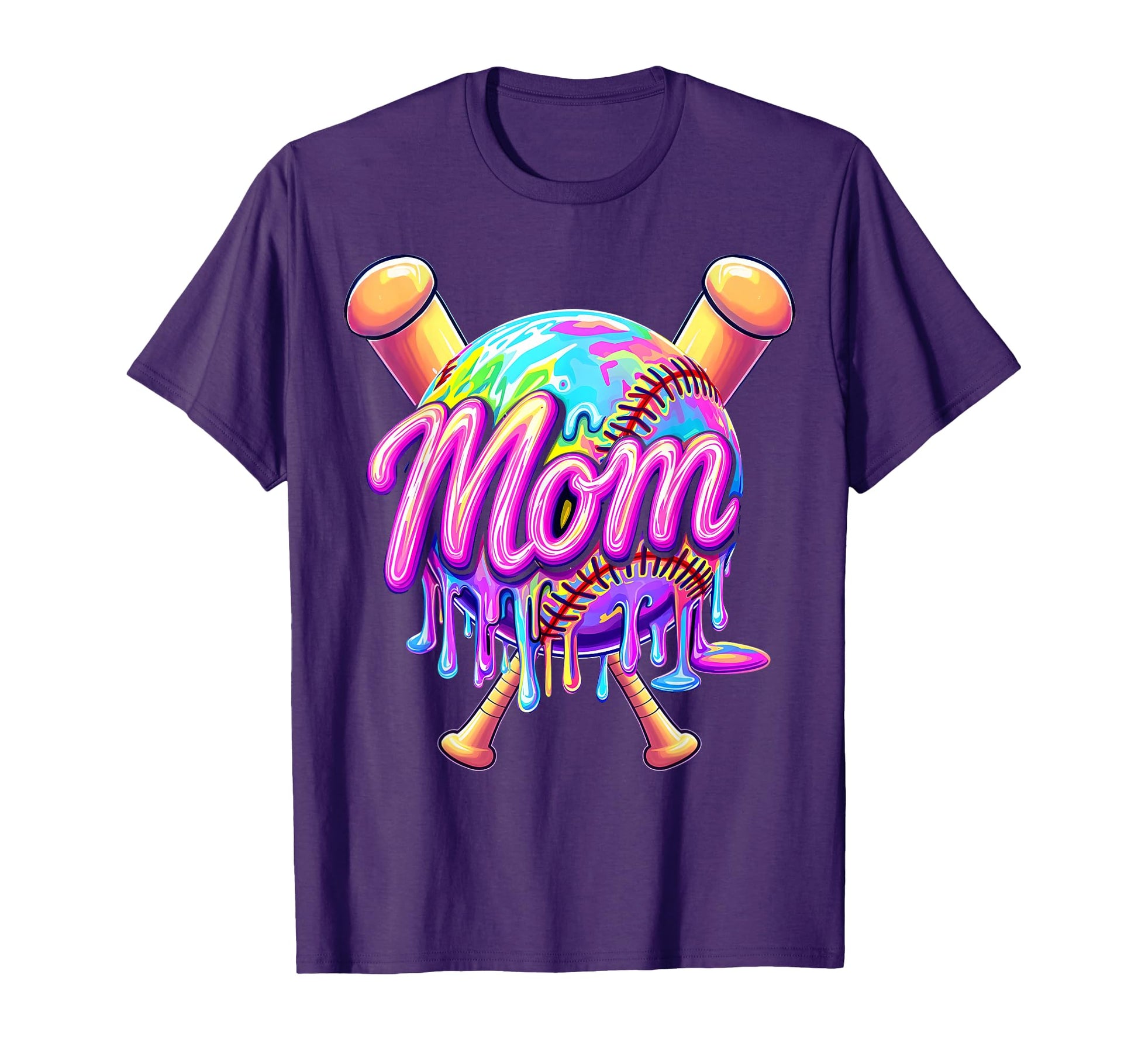 Baseball Drip Mom Tie Dye Baseball T-Shirt - Casual Everyday Wear Unisex - T-Shirt, Sweatshirt, Hoodie