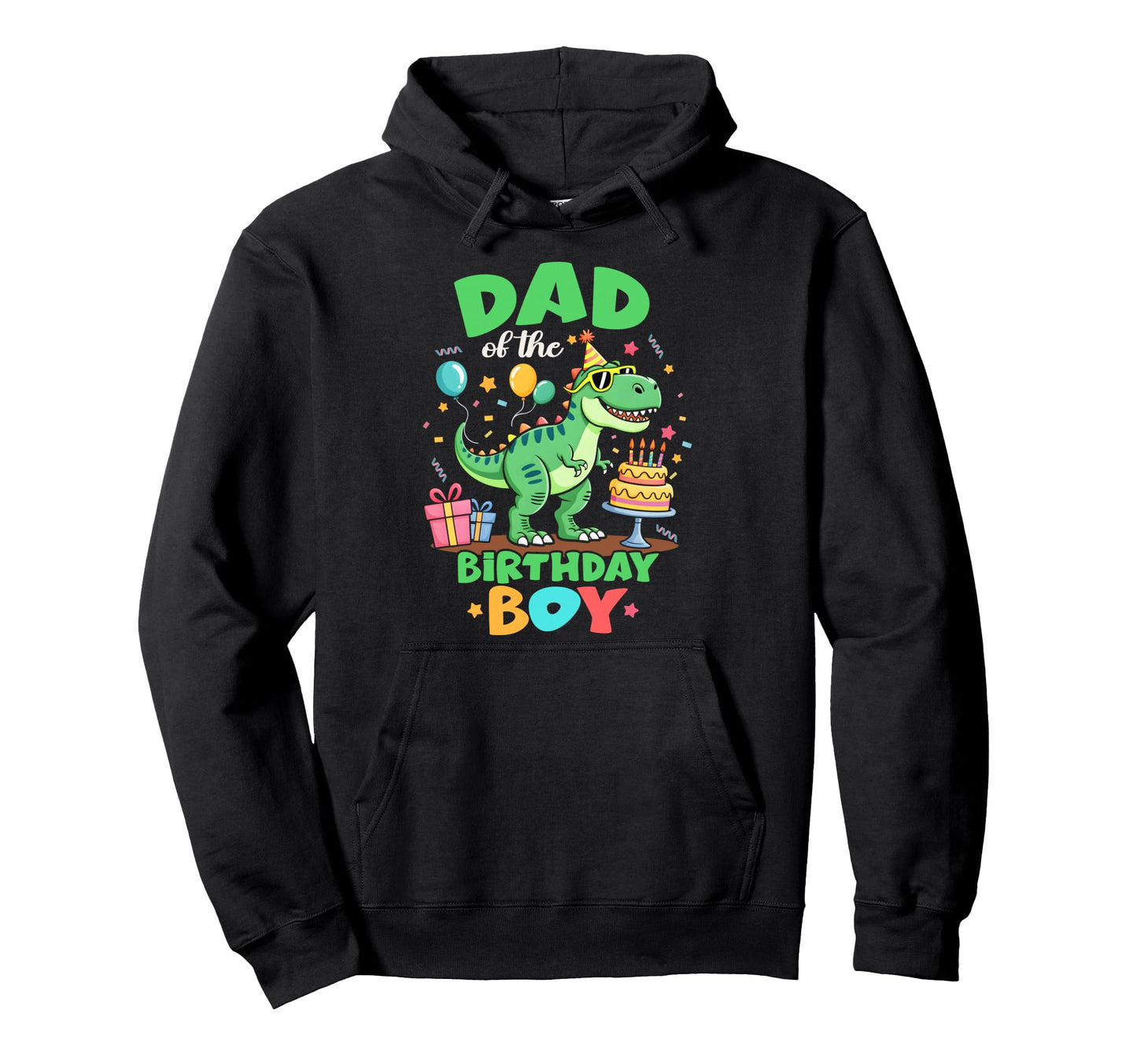 Dad Birthday T Rex Dinosaur Family Party Hoodie - Trendy Graphic for Adults - T-Shirt, Sweatshirt, Hoodie