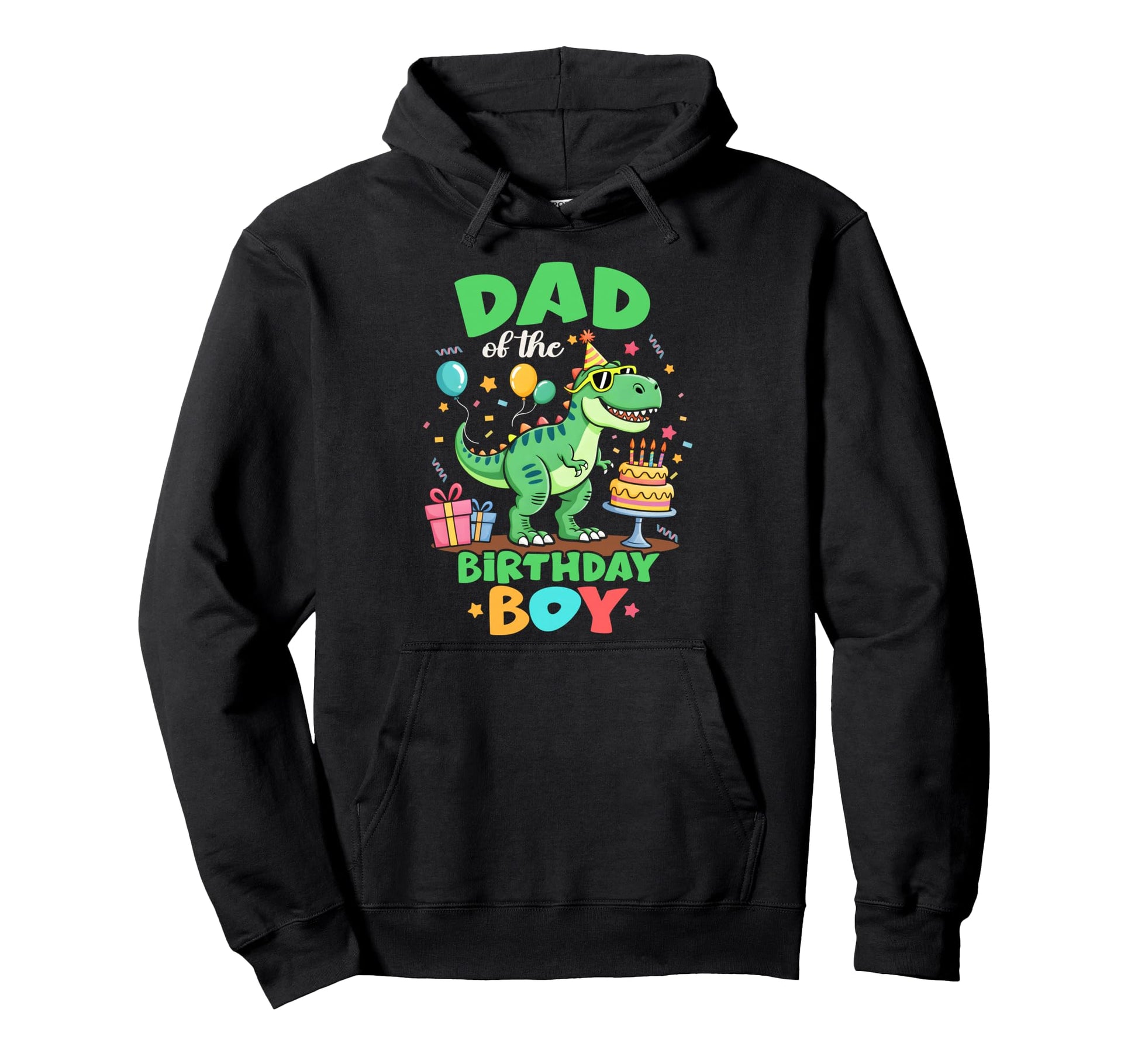 Dad Birthday T Rex Dinosaur Family Party Hoodie - Trendy Graphic for Adults - T-Shirt, Sweatshirt, Hoodie