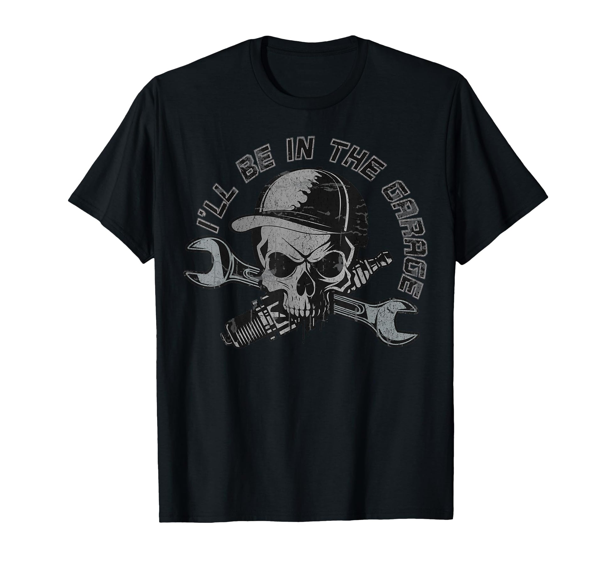 Ill Be Garage Mechanic Dad Joke Handyman T-Shirt - Graphic Print Men Women - T-Shirt, Sweatshirt, Hoodie