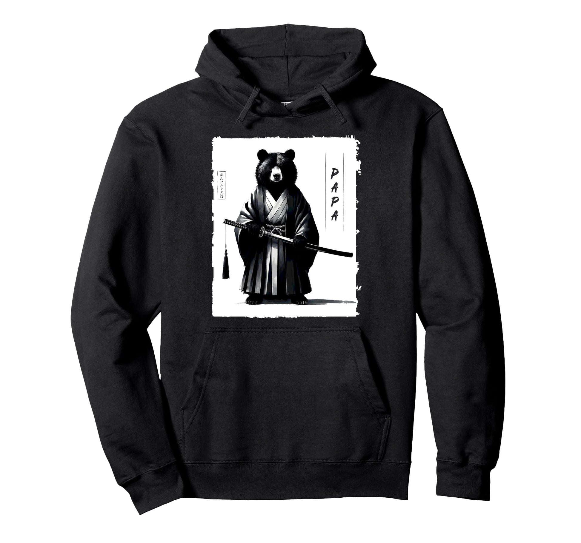 Papa Bear Samurai Ninja Japanese Ukiyo Hoodie - Unique Graphic for Adults - T-Shirt, Sweatshirt, Hoodie