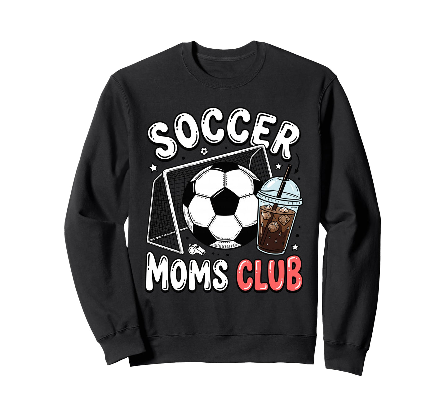 Soccer Moms Club Trendy Gameday Sweatshirt - Fun Novelty Design for Adults - T-Shirt, Sweatshirt, Hoodie