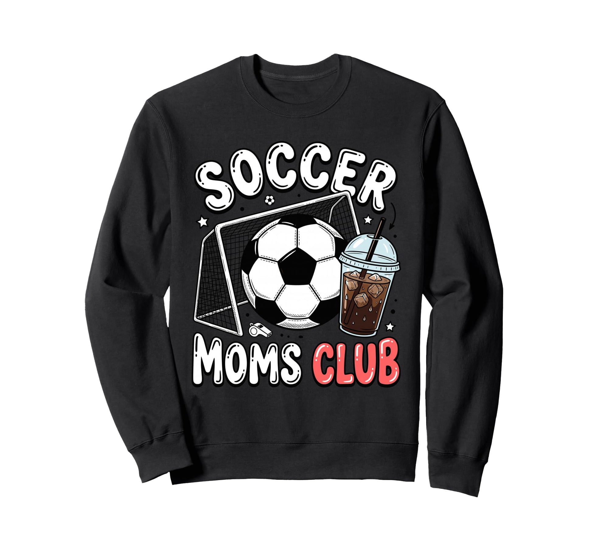 Soccer Moms Club Trendy Gameday Sweatshirt - Fun Novelty Design for Adults - T-Shirt, Sweatshirt, Hoodie
