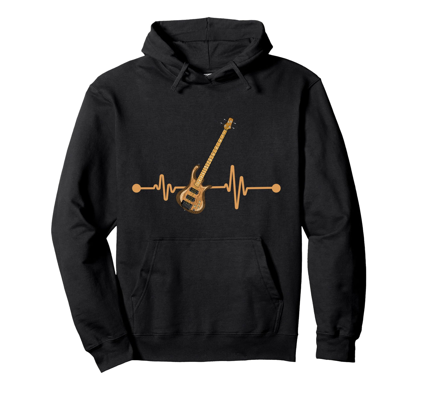 Bass Guitarist Musician Heartbeat Bassist Hoodie - Streetwear Style Unisex - T-Shirt, Sweatshirt, Hoodie