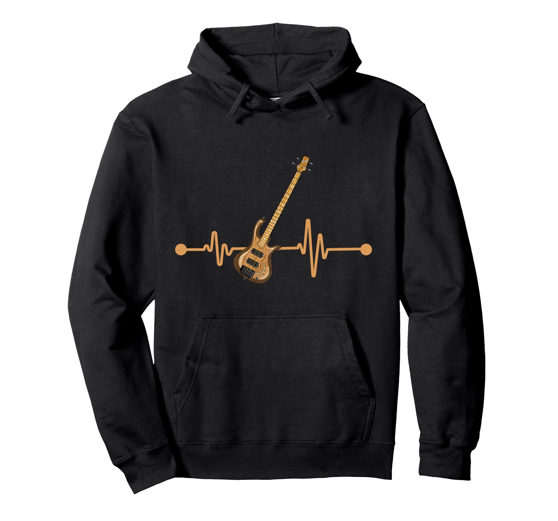 Bass Guitarist Musician Heartbeat Bassist Hoodie - Streetwear Style Unisex - T-Shirt, Sweatshirt, Hoodie