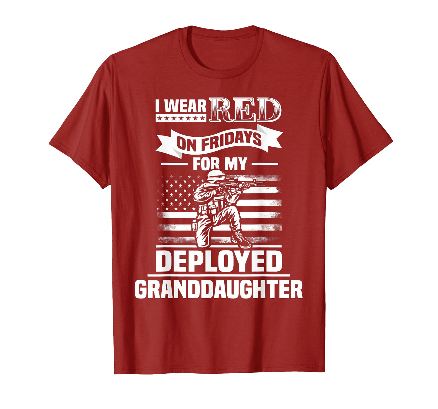 Red Friday My Granddaughter Military T-Shirt - Graphic Print Men Women - T-Shirt, Sweatshirt, Hoodie