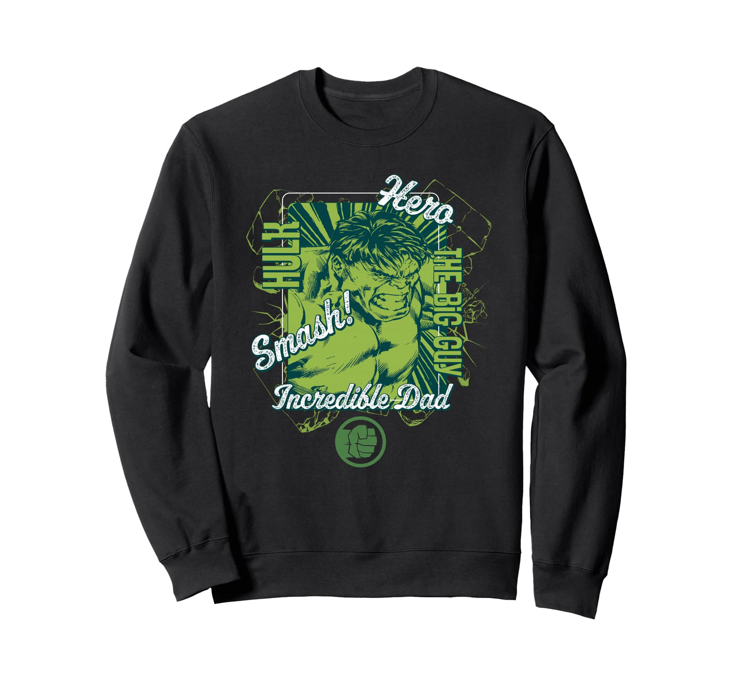 Marvel Hulk Incredible Dad Super Sweatshirt - Novelty Apparel for Adults - T-Shirt, Sweatshirt, Hoodie