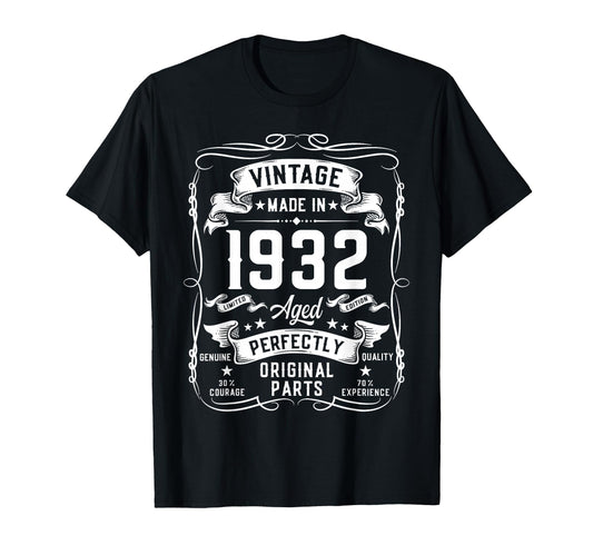1932 94Yr 94Th Birthday Gifts 94 T-Shirt - Aesthetic Graphic Men Women - T-Shirt, Sweatshirt, Hoodie