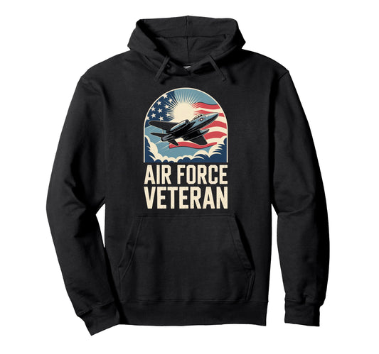 Air Force Veteran Us American Flag Dad Hoodie - Novelty Apparel Unisex - T-Shirt, Sweatshirt, Hoodie