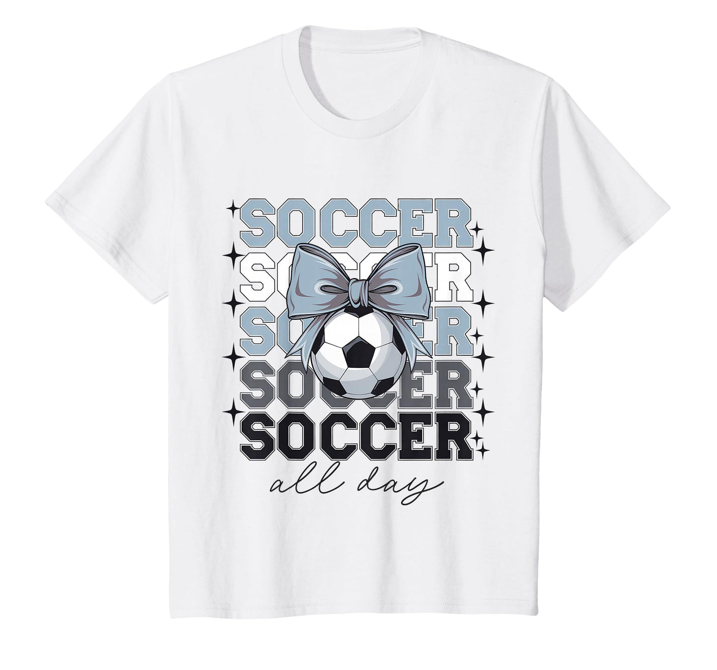 Groovy Soccer Coquette Bow Soccer All T-Shirt - Graphic Print for Adults - T-Shirt, Sweatshirt, Hoodie