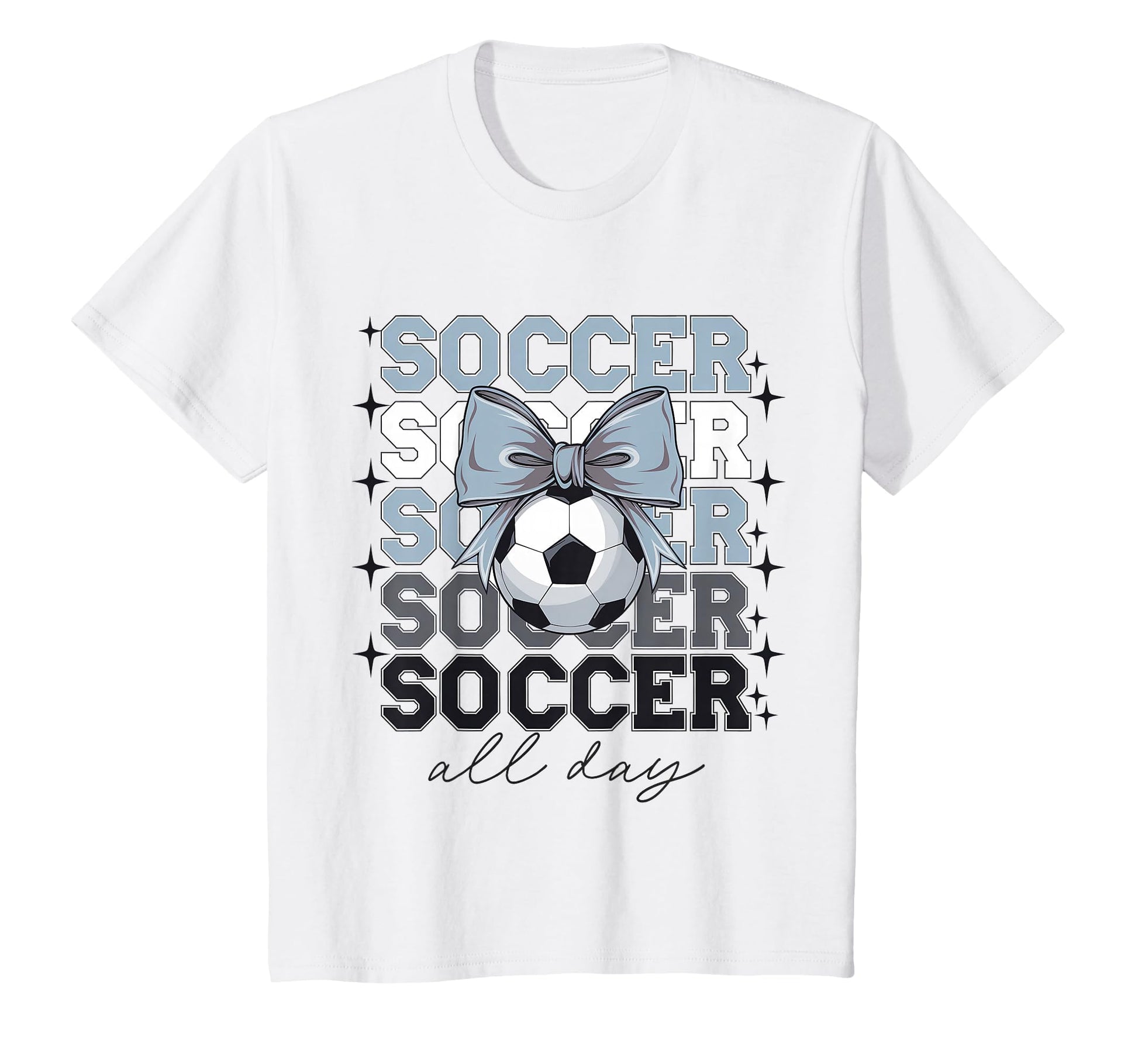 Groovy Soccer Coquette Bow Soccer All T-Shirt - Graphic Print for Adults - T-Shirt, Sweatshirt, Hoodie