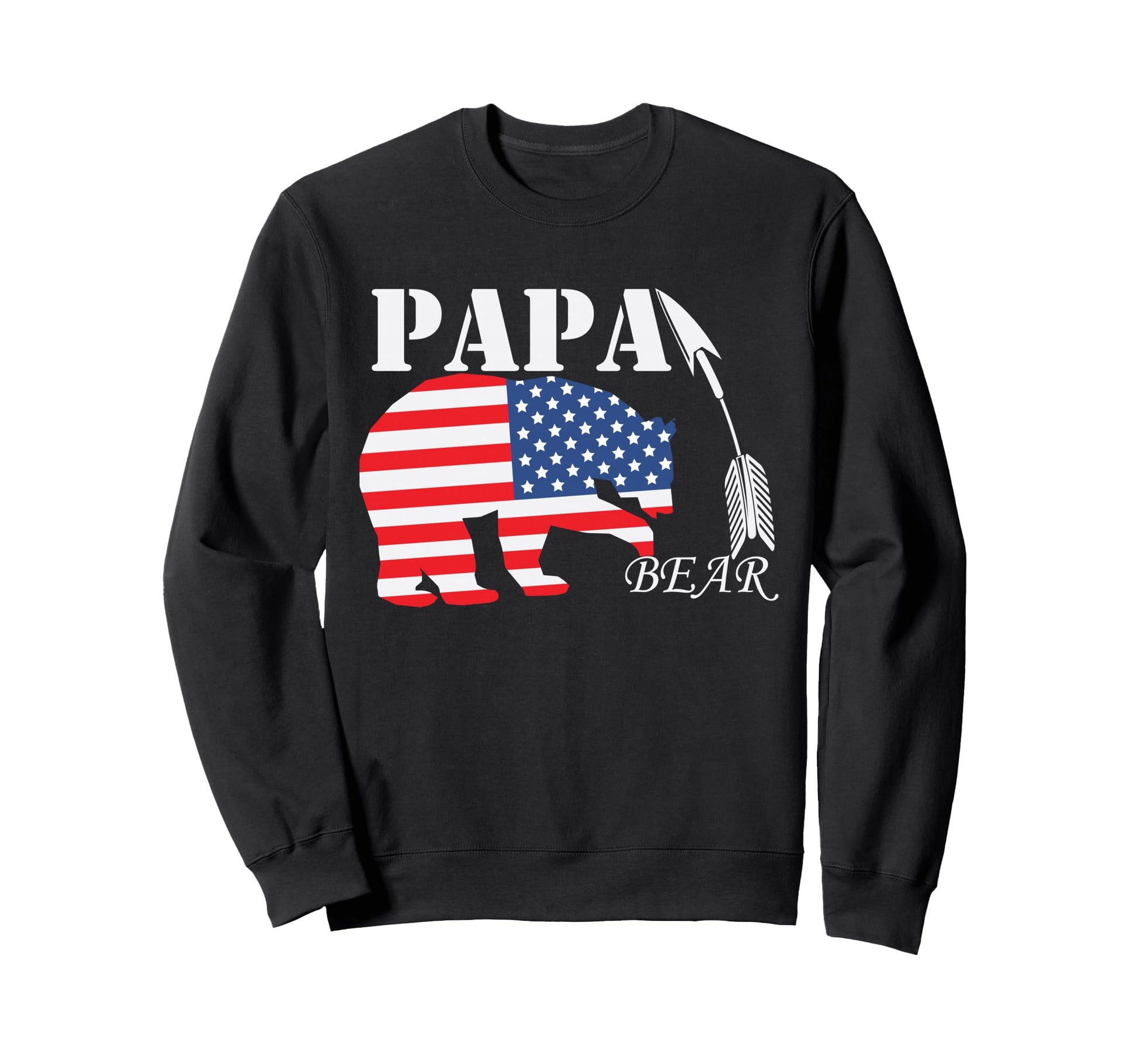 Papa Bear Funny American Usa Flag Sweatshirt - Trendy Graphic Unisex - T-Shirt, Sweatshirt, Hoodie