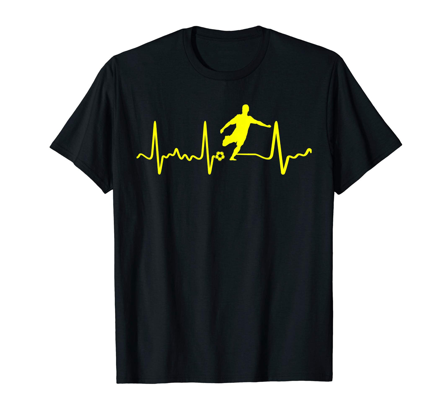 Yellow Soccer Heartbeat Yellow Male T-Shirt - Trendy Graphic for Adults - T-Shirt, Sweatshirt, Hoodie