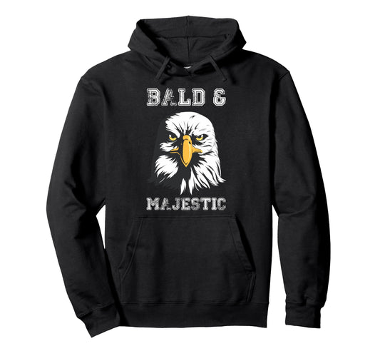 Bald Majestic Bald Guy Dad Funny Hoodie - Fun Novelty Design Men Women - T-Shirt, Sweatshirt, Hoodie