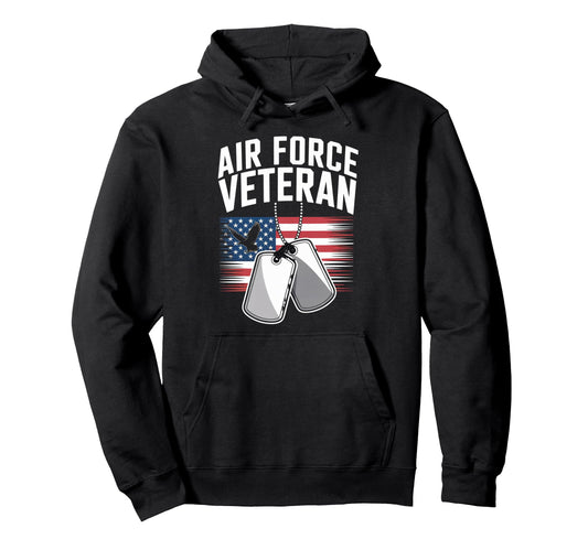 Air Force Veteran Us American Flag Hoodie - Fun Novelty Design Men Women - T-Shirt, Sweatshirt, Hoodie