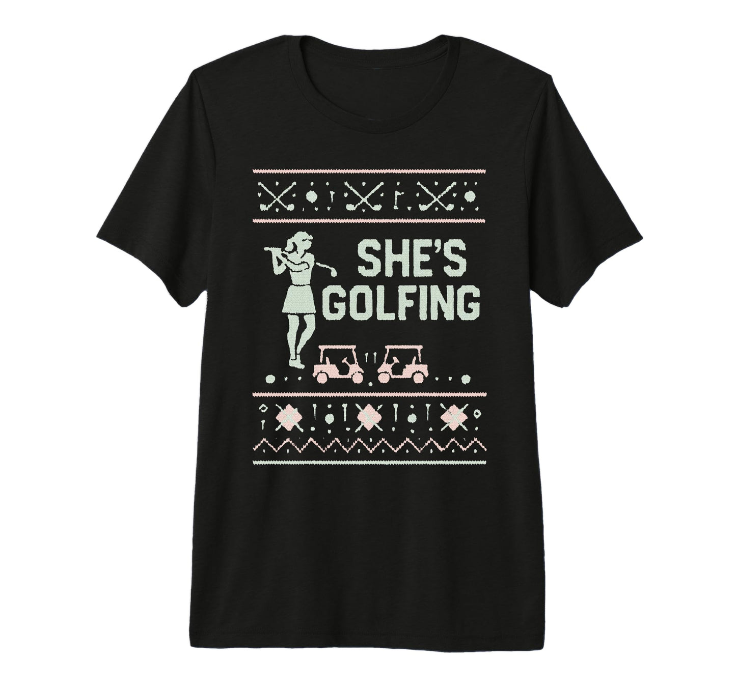 Shes Golfing Golfing Husband Golf T-Shirt - Fun Novelty Design for Adults - T-Shirt, Sweatshirt, Hoodie