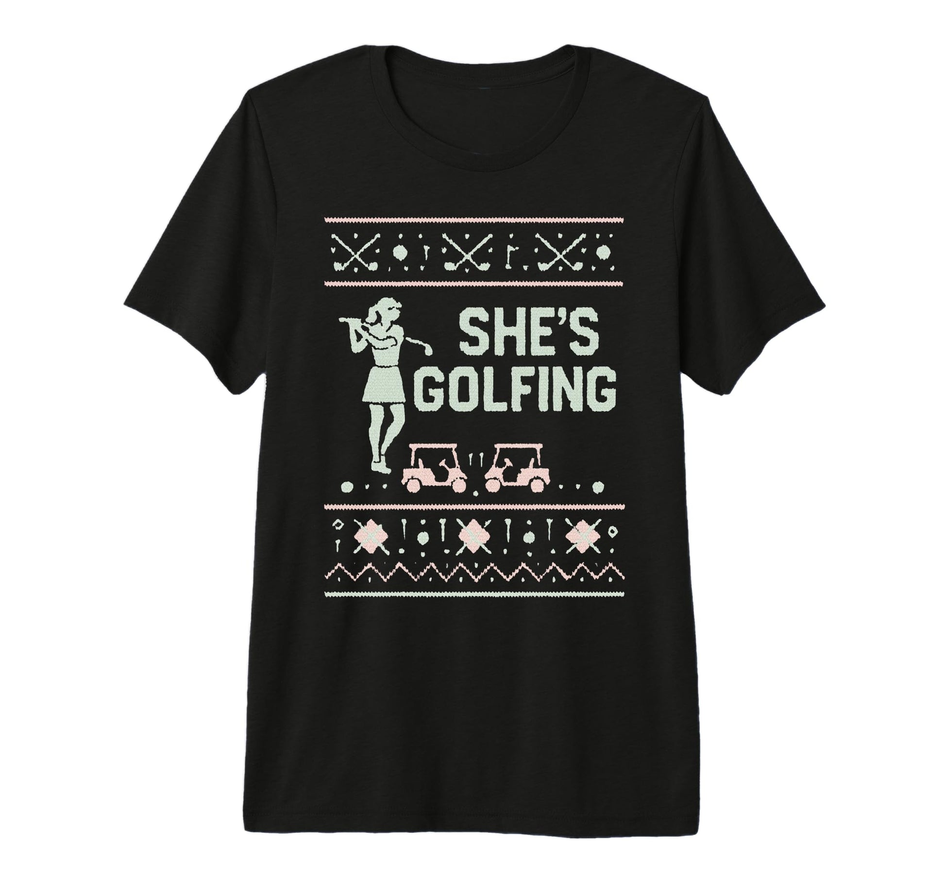 Shes Golfing Golfing Husband Golf T-Shirt - Fun Novelty Design for Adults - T-Shirt, Sweatshirt, Hoodie