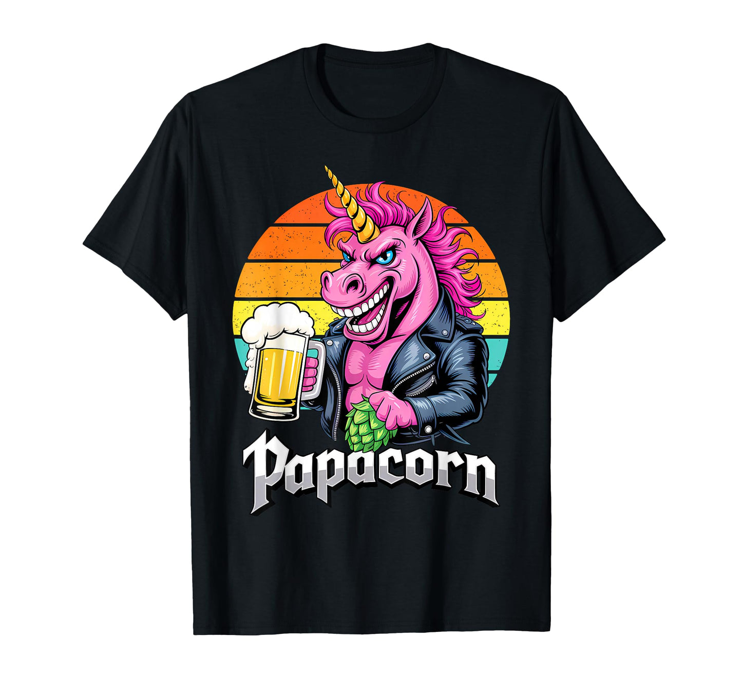 Papacorn Mens Day Fathers Day T-Shirt - Casual Everyday Wear Men Women - T-Shirt, Sweatshirt, Hoodie
