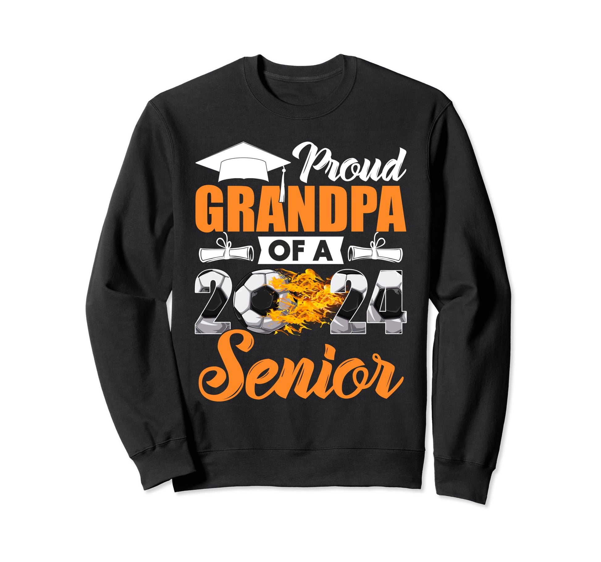 Funny Proud Grandpa 2024 Senior Sweatshirt - Minimalist Print for Adults - T-Shirt, Sweatshirt, Hoodie