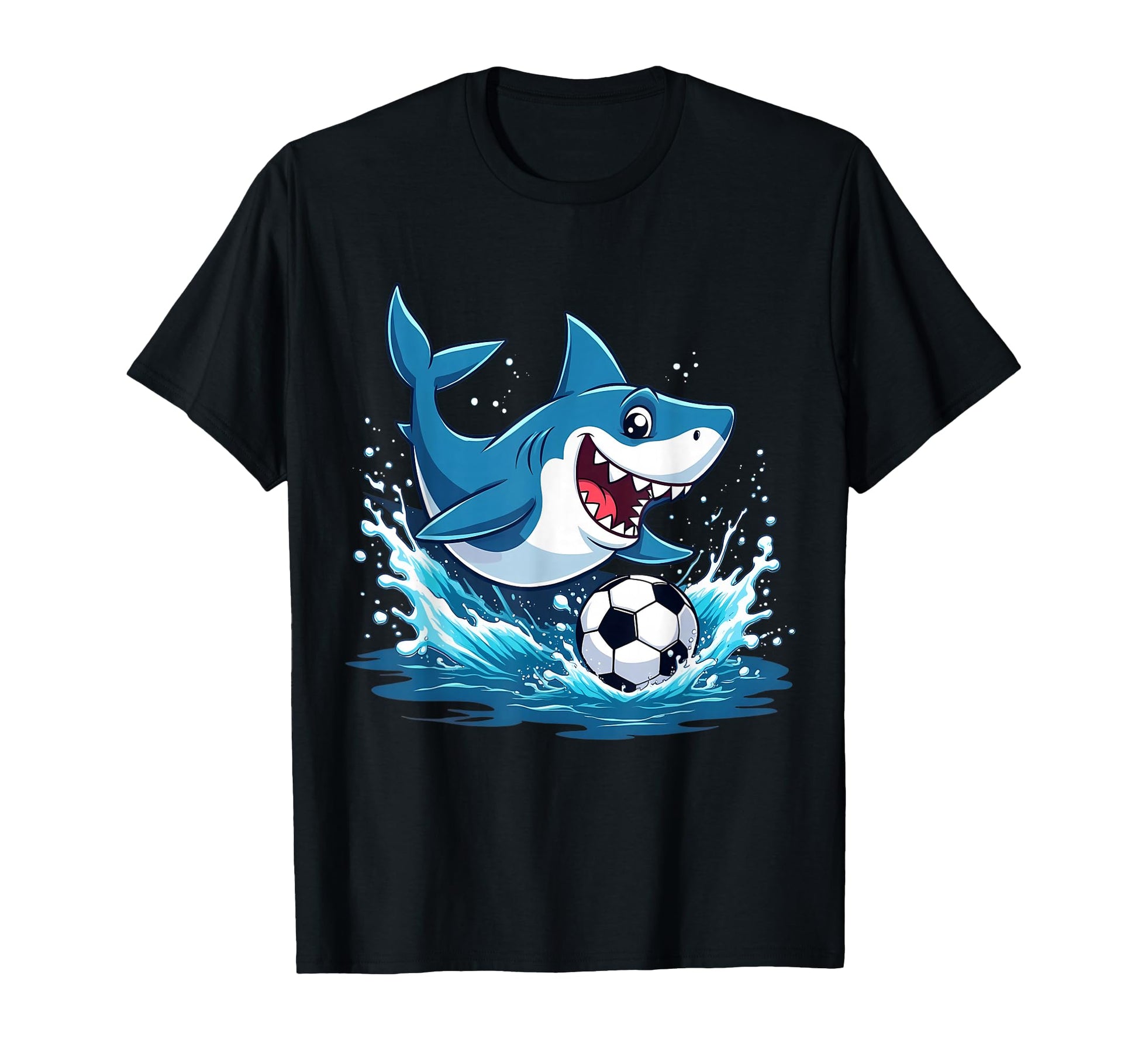 Funny Soccer Shark Playing Ball T-Shirt - Fun Novelty Design Men Women - T-Shirt, Sweatshirt, Hoodie