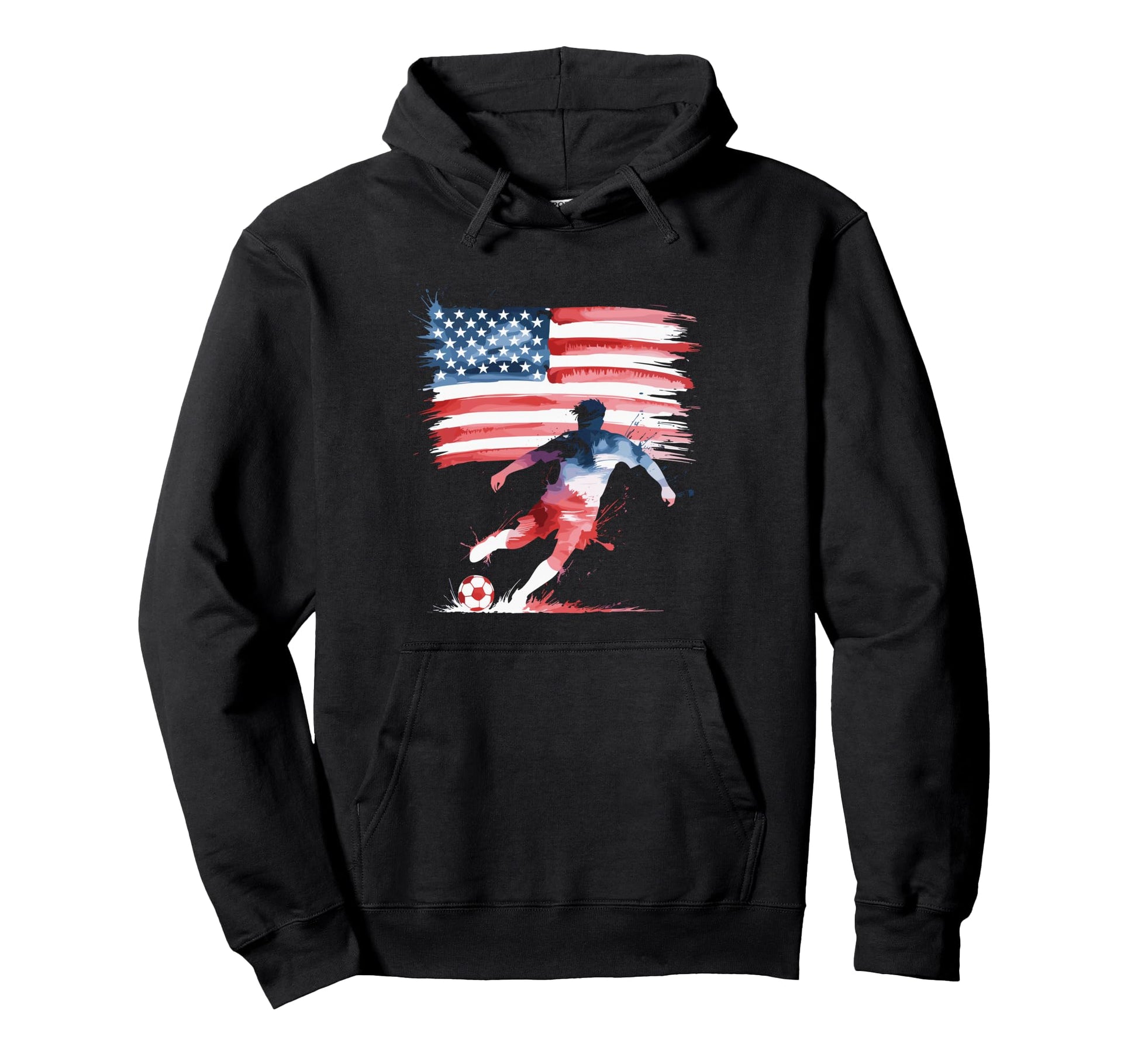 Funny Soccer Player Patriotic Hoodie - Aesthetic Graphic for Adults - T-Shirt, Sweatshirt, Hoodie