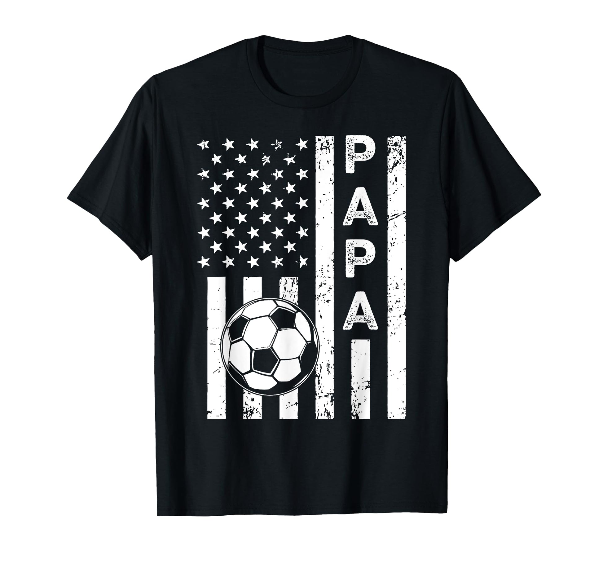 Soccer Papa Fathers Day American Flag T-Shirt - Unique Graphic Men Women - T-Shirt, Sweatshirt, Hoodie