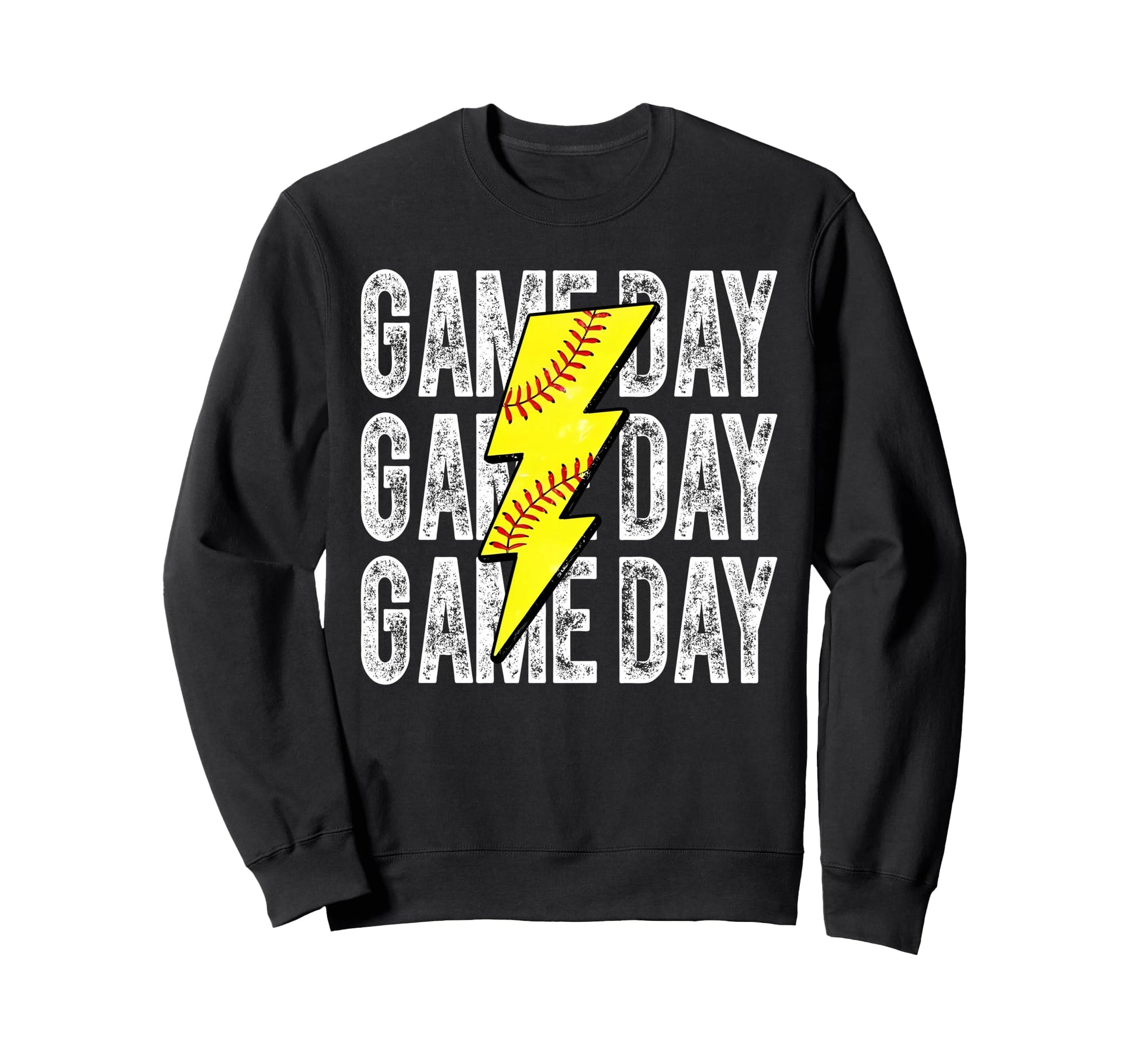 Game Day Softball Lightning Bolt Sweatshirt - Graphic Print for Adults - T-Shirt, Sweatshirt, Hoodie