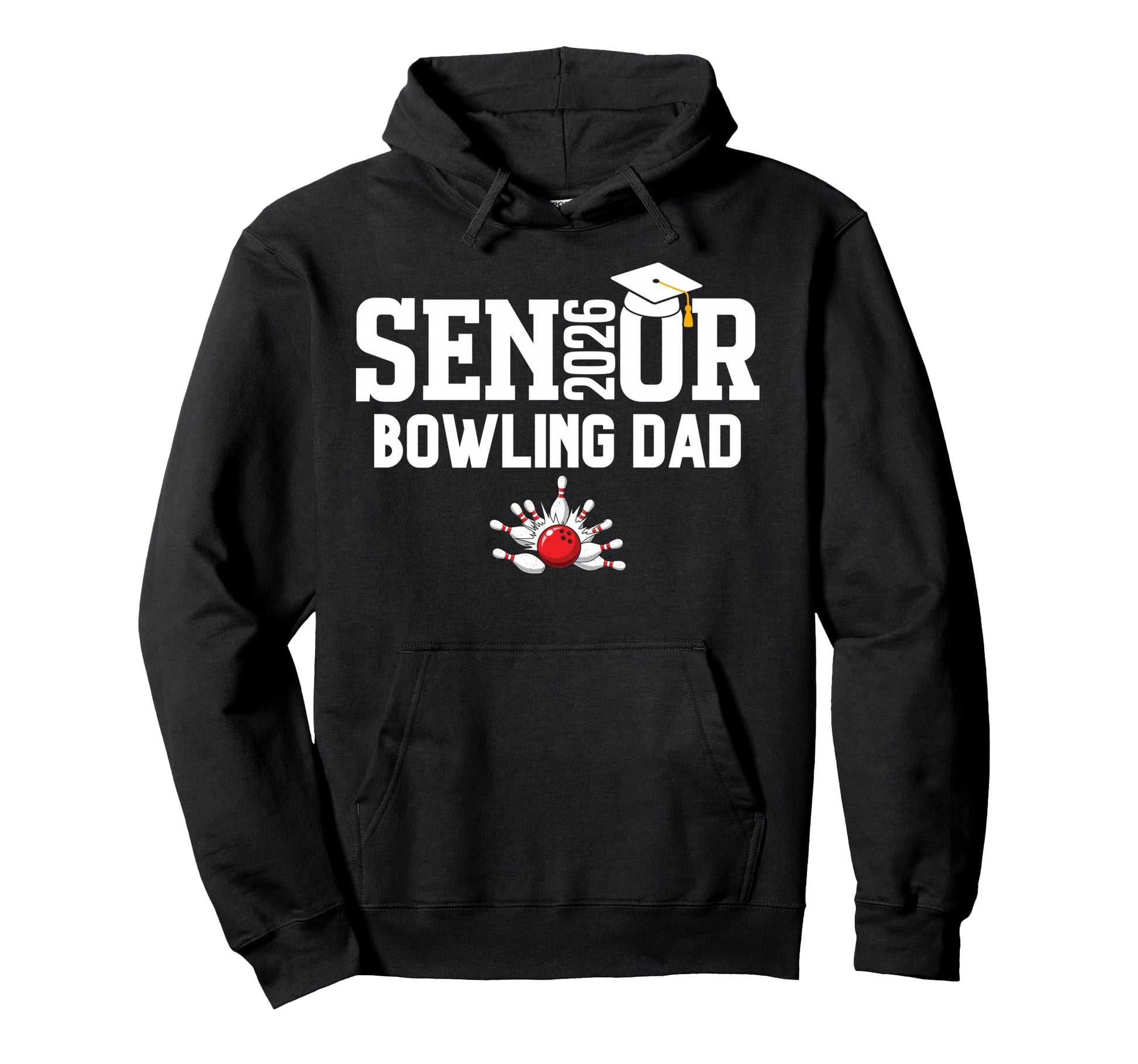 Senior Bowling Dad 2026 Bowling Team Hoodie - Custom Art Print for Adults - T-Shirt, Sweatshirt, Hoodie