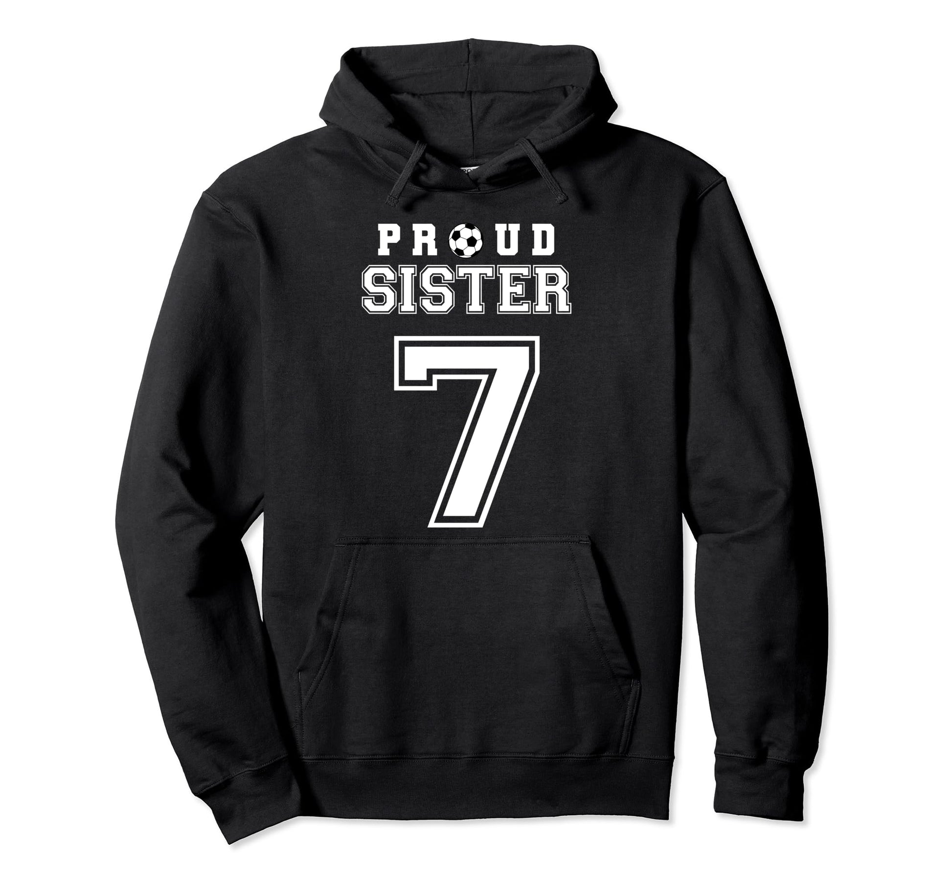 Number 7 Custom Proud Soccer Futbol Hoodie - Minimalist Print Unisex - T-Shirt, Sweatshirt, Hoodie